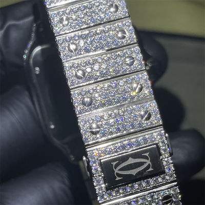 ODM Luxury Custom Moissanite Watch Buss Down For Mens Full Iced Out