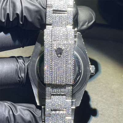 Ef Moissanite Watch  Colour Less Baguette Vvs Moissanite Watch With Custom