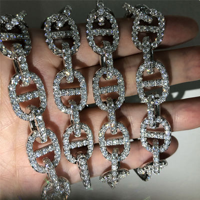 Claw Setting Moissanite Cuban Link 10K 14K Heavy Gold Moissanite Miami Cuban