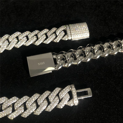 Real S925 Miami Cuban Link Bracelet Silver Jewelry Rose Gold Cuban Link