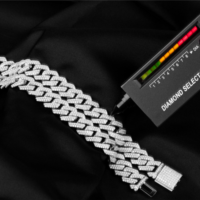 16 Inches Hip Hop Jewelry 18K Miami 925 Sterling Silver Moissanite Tennis Chain