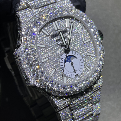 GRA Custom Moissanite Watches Waterproof Jewelry Diamond Watch For Rap Star