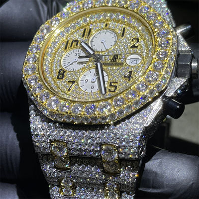 Hand Setting Ap Automatic Mechanical  Moissanite Iced Out Watch  For Dealers