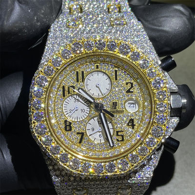 Hand Setting Ap Automatic Mechanical  Moissanite Iced Out Watch  For Dealers