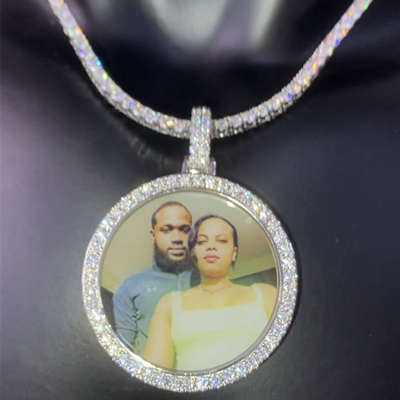Custom Moissanite Photo Picture Pendant Iced Out Hip Hop Bling Men