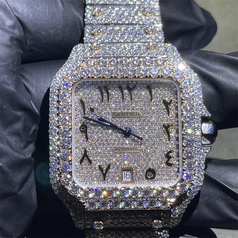 DEF  Bussdown Watch  Santos Iced Out Diamond Watch OEM
